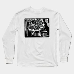 Noon Game, Playing Cards (1935 - 1943) by Dan Rico Long Sleeve T-Shirt